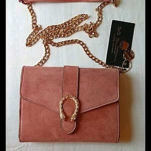 Big Buddha dusty rose crossbody envelope purse